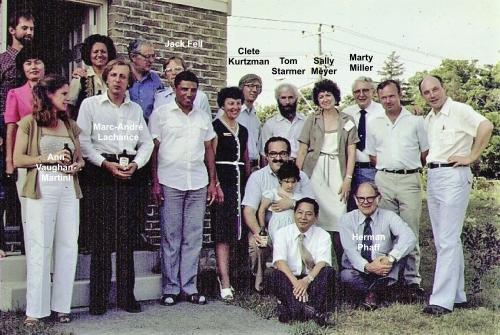 Herman Phaff with Marc-André Lachance and many other trainees who became leaders in the yeast ecology field