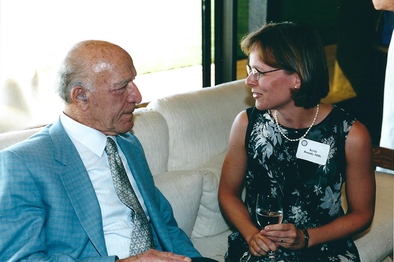 Kyria with Robert Mondavi, 2002